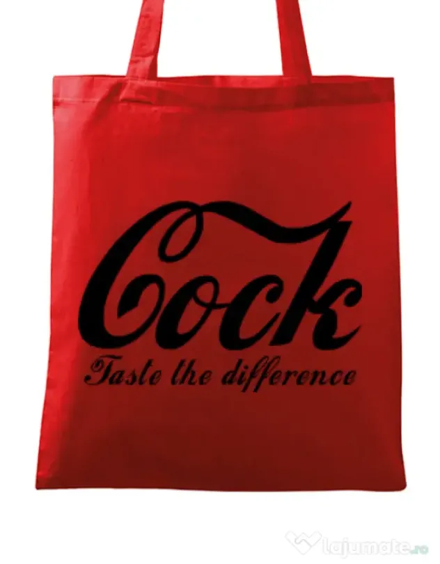 Sacosa din panza Taste the difference Rosu