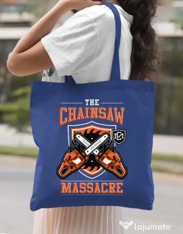 Sacosa din panza The Chainsaw Massacre Albastru regal