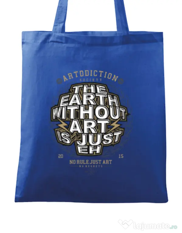 Sacosa din panza The Earth Without Art Albastru regal
