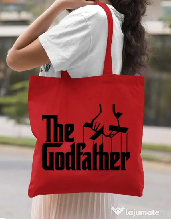 Sacosa din panza The godfather Rosu
