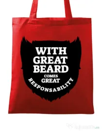 Sacosa din panza The great beard Rosu