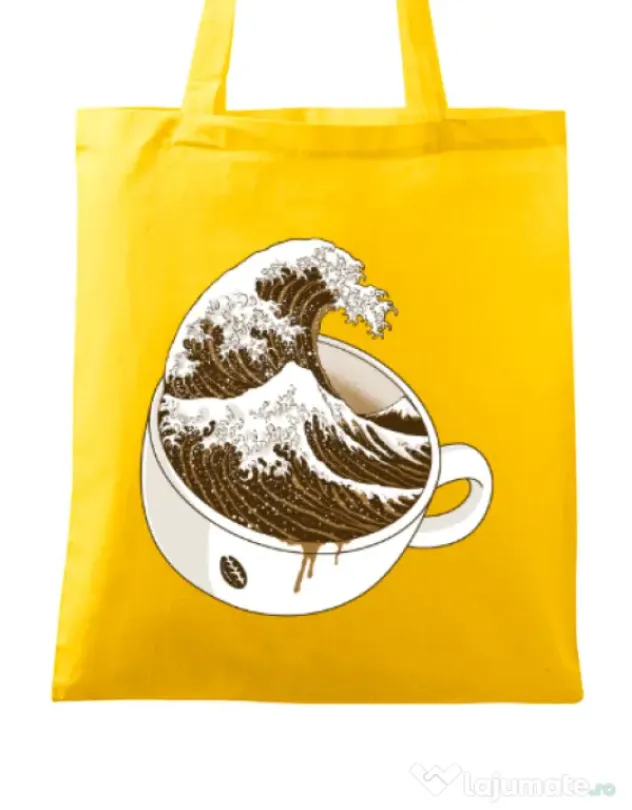 Sacosa din panza The Great Wave off Coffee Galben