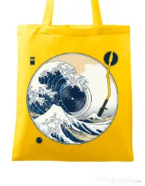 Sacosa din panza The Great Wave off Sound Galben