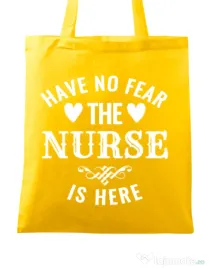 Sacosa din panza The nurse is here Galben