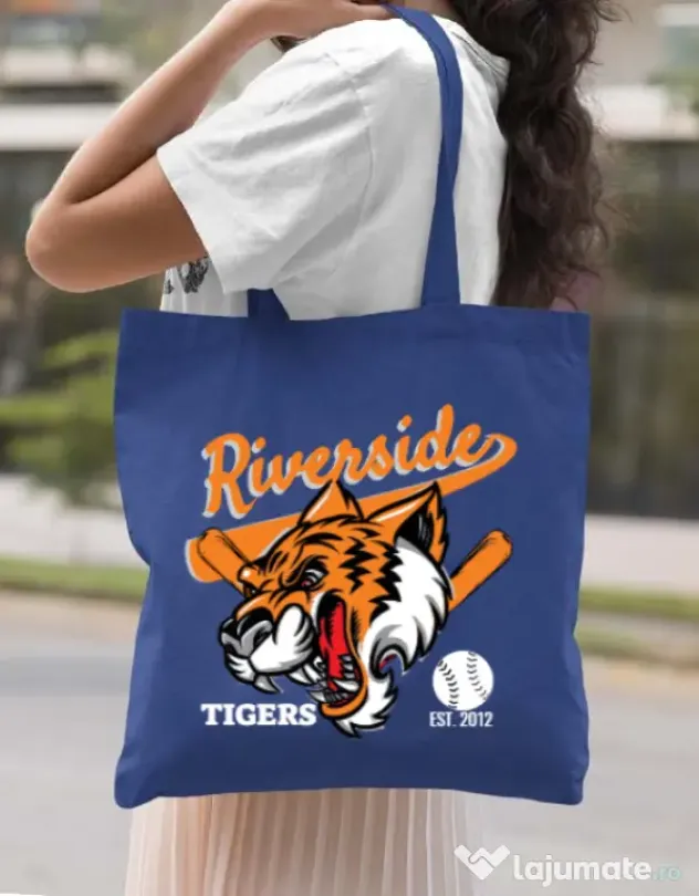 Sacosa din panza Tigers team Albastru regal
