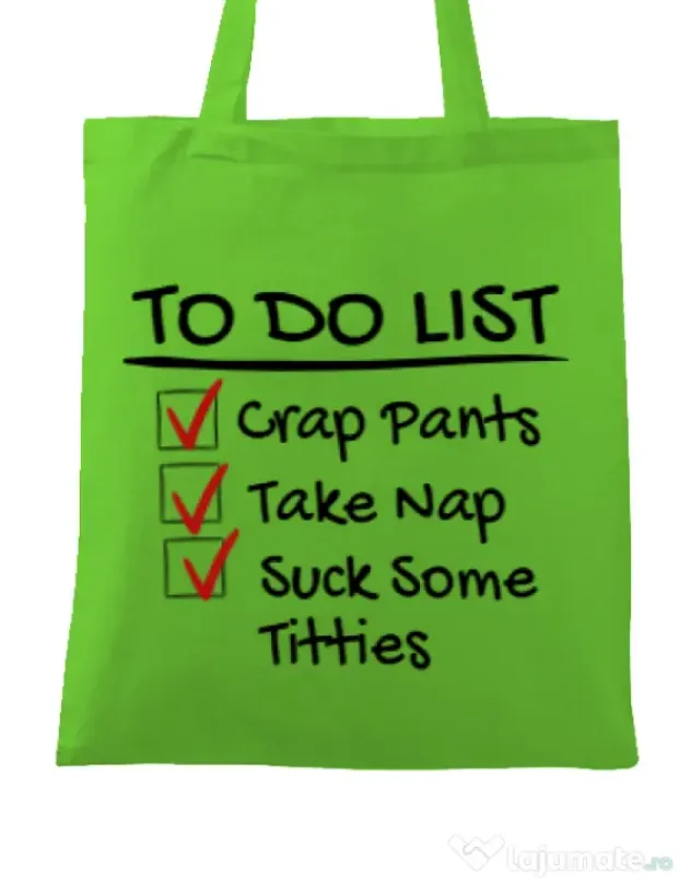 Sacosa din panza To do list Verde mar