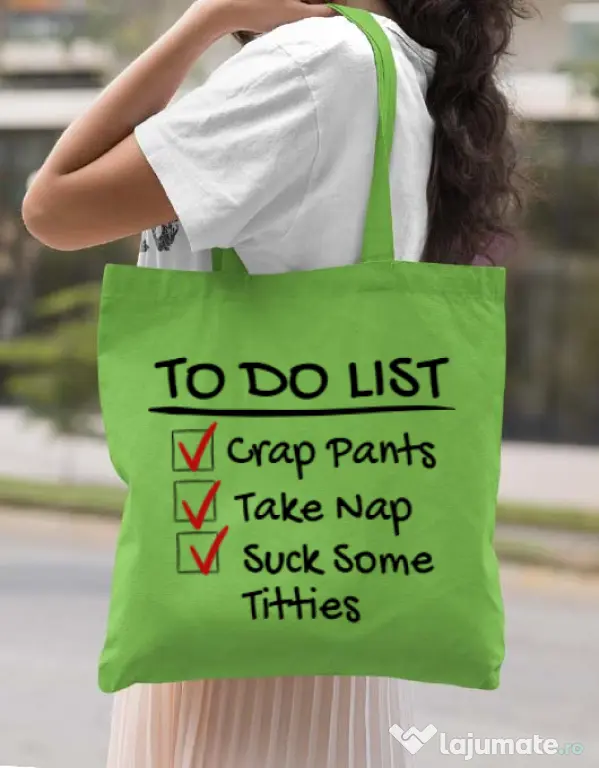 Sacosa din panza To do list Verde mar