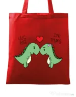 Sacosa din panza Trex love Rosu