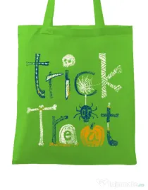 Sacosa din panza Trick or Treat Verde mar