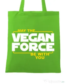 Sacosa din panza Vegan force Verde mar