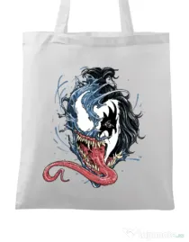 Sacosa din panza Venom kiss Alb