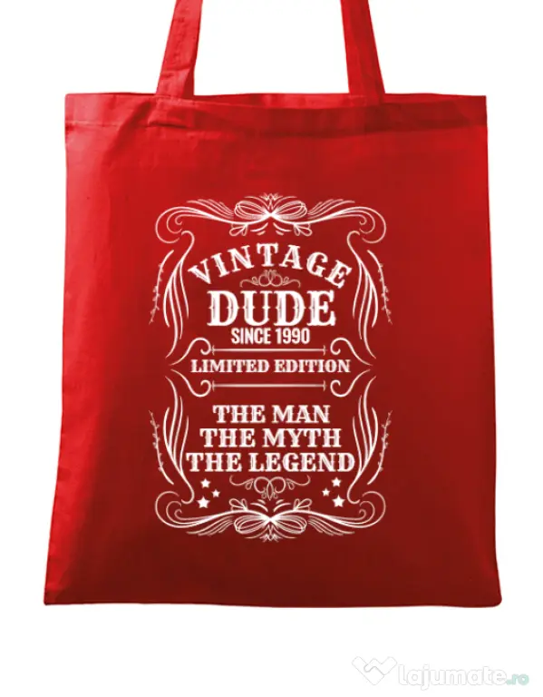 Sacosa din panza Vintage dude Rosu