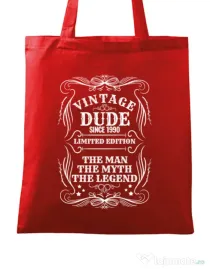 Sacosa din panza Vintage dude Rosu