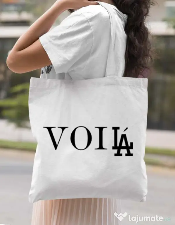 Sacosa din panza Voila Alb