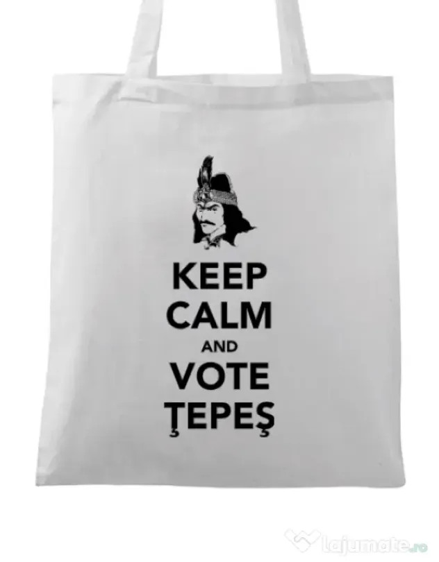 Sacosa din panza Vote Tepes Alb