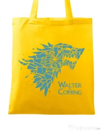 Sacosa din panza Walter is coming Galben