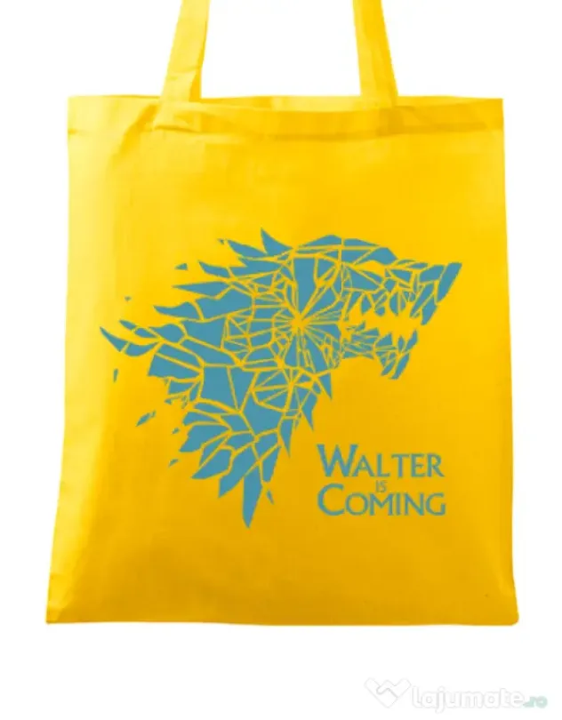Sacosa din panza Walter is coming Galben