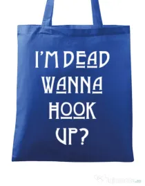 Sacosa din panza Wanna hook up Albastru regal