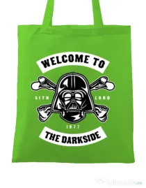Sacosa din panza Welcome To The Darkside Verde mar