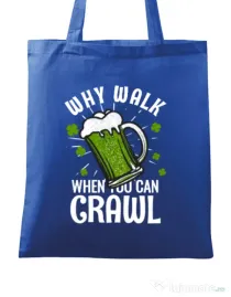 Sacosa din panza Why walk Albastru regal