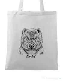 Sacosa din panza Wombat Alb