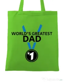 Sacosa din panza World's greatest dad Verde mar