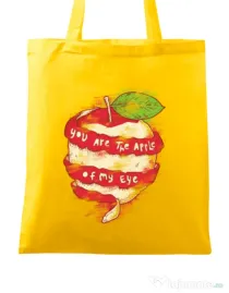 Sacosa din panza You are the apple of my eye Galben