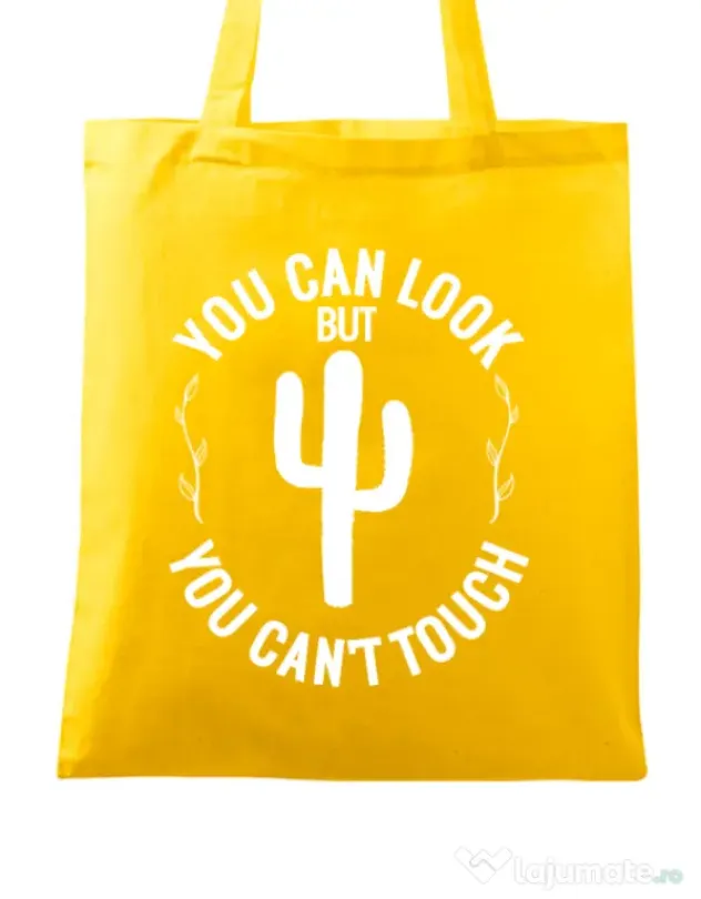 Sacosa din panza You can’t touch Galben