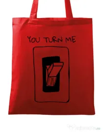 Sacosa din panza You turn me on Rosu