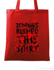 Sacosa din panza Zombies Rosu