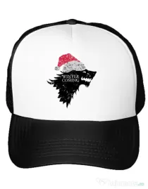 Sapca personalizata Christmas is coming Alb