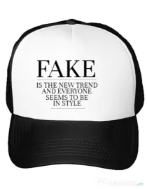 Sapca personalizata Fake is the new trend Alb