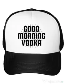 Sapca personalizata Good morning vodka Alb