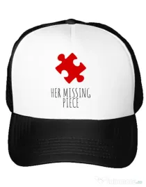 Sapca personalizata Her missing piece Alb