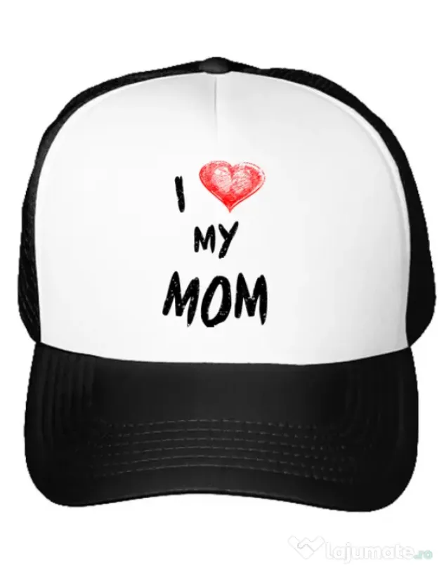 Sapca personalizata I love my mom Alb
