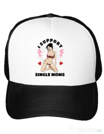Sapca personalizata I Support Single Moms Alb