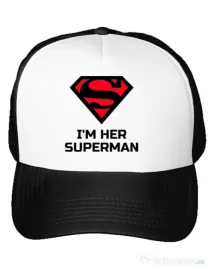 Sapca personalizata I'm her Superman Alb