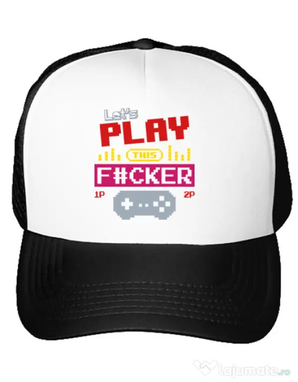 Sapca personalizata Lets play this Alb