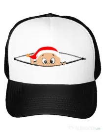 Sapca personalizata Peek a boo winter Alb