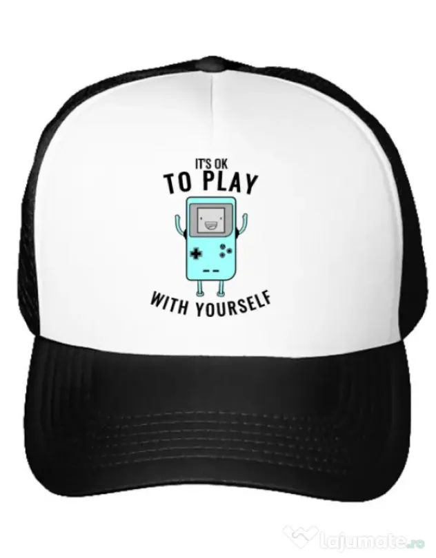 Sapca personalizata Playing with yourself Alb