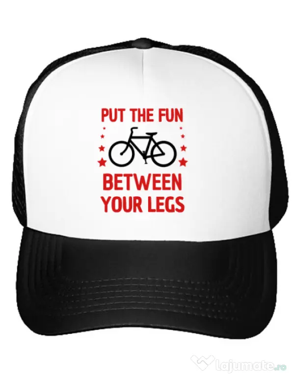 Sapca personalizata Put the fun Between your legs Alb