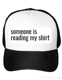 Sapca personalizata Reading my shirt Alb