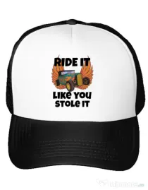 Sapca personalizata Ride it like you stole it Alb