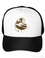 Sapca personalizata The Great Wave off Coffee Alb