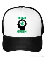 Sapca personalizata Think green Alb