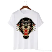 Tricou personalizat alb unisex Daemon Panther 