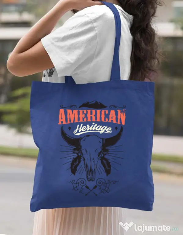 Sacosa din panza American heritage Albastru regal