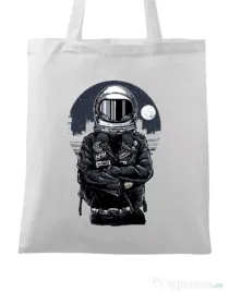 Sacosa din panza Astronaut rebel Alb