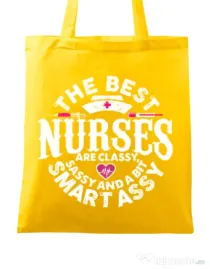 Sacosa din panza Best nurses Galben