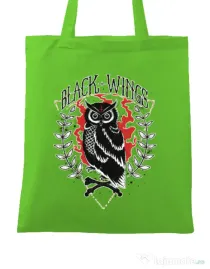 Sacosa din panza Black wings Verde mar